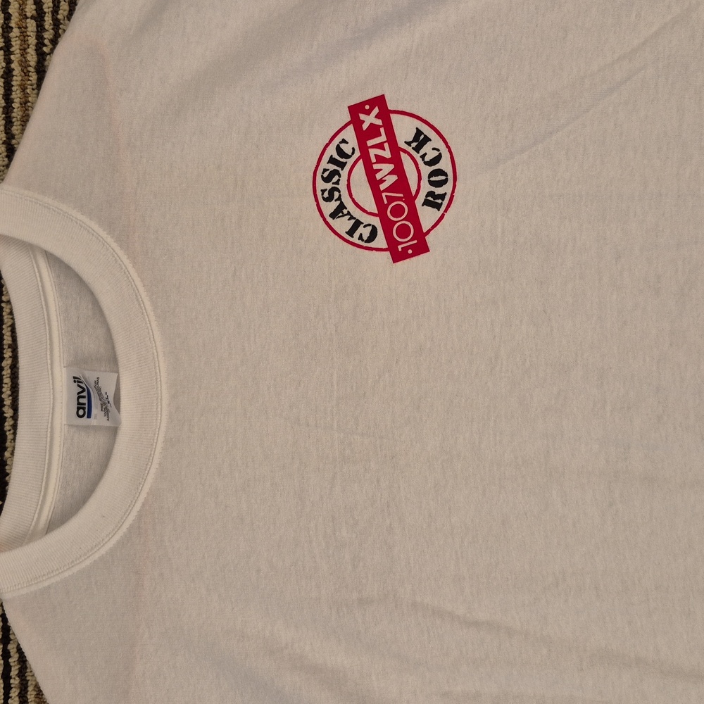 WLZX 100.7 Radio Classic Rock Summer‎ Concert White Cotton XL Mens T Shirt Y2K